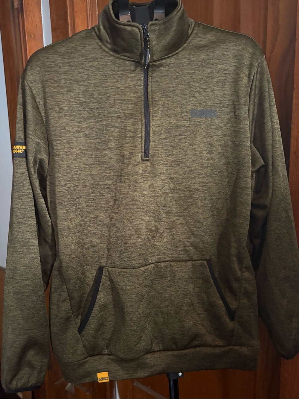 Men's Olive Half-Zip Performance Pullover Sweater
